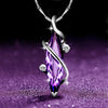 Aesthetic Purple CZ Women'S Necklace Marquise/Square/Water Drop/Flower Pendant Luxury Fashion Female Wedding Jewelry 2021