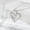 Zircon Double Heart Necklace - Personalized Titanium Jewelry for Women