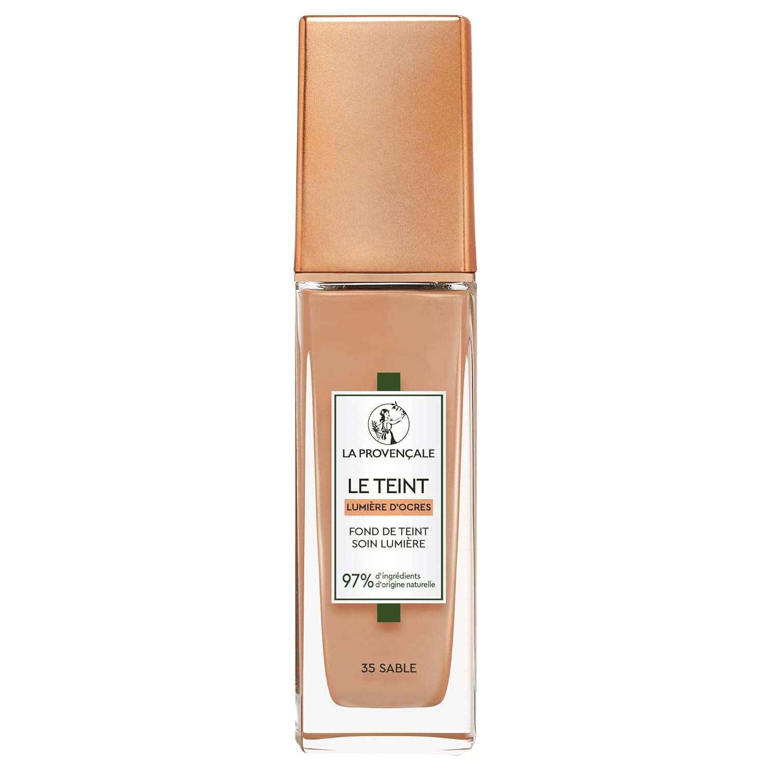 Bio Le Fond De Teint Pflegeleicht – 97% Inhaltsstoffe Natürlichen Ursprungs – Mittlere Deckkraft – Für Alle Hauttypen – Mit Bio-Olivenöl AOP Provence – Farbton 35 Sand – 30 Ml