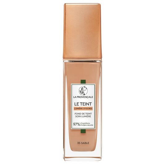 Bio Le Fond De Teint Pflegeleicht – 97% Inhaltsstoffe Natürlichen Ursprungs – Mittlere Deckkraft – Für Alle Hauttypen – Mit Bio-Olivenöl AOP Provence – Farbton 35 Sand – 30 Ml