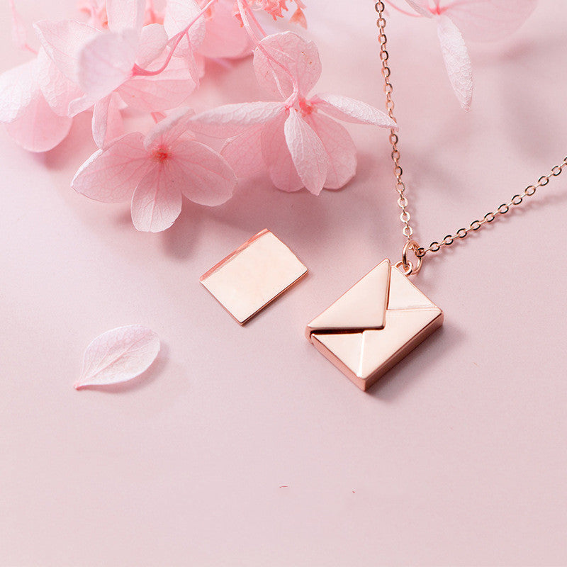 Envelope Secret Message Necklace - Love Letter Pendant Gift for Her