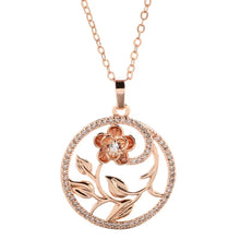Hot 585 Rose Gold Hollow Flowers Necklace for Women Fashion Natural Zircon Wedding Party Daily Ethnic Jewelry 2023 New