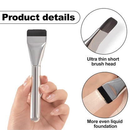 3-Teiliges Concealer Pinsel Set, Ultra-Dünne Foundation-Pinsel, Silber, Synthetisch, Kunsthaar, Make-Up-Set, Makeup Brush