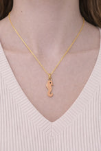 Stainless Steel Cream Enamel Seahorse Necklace for Women