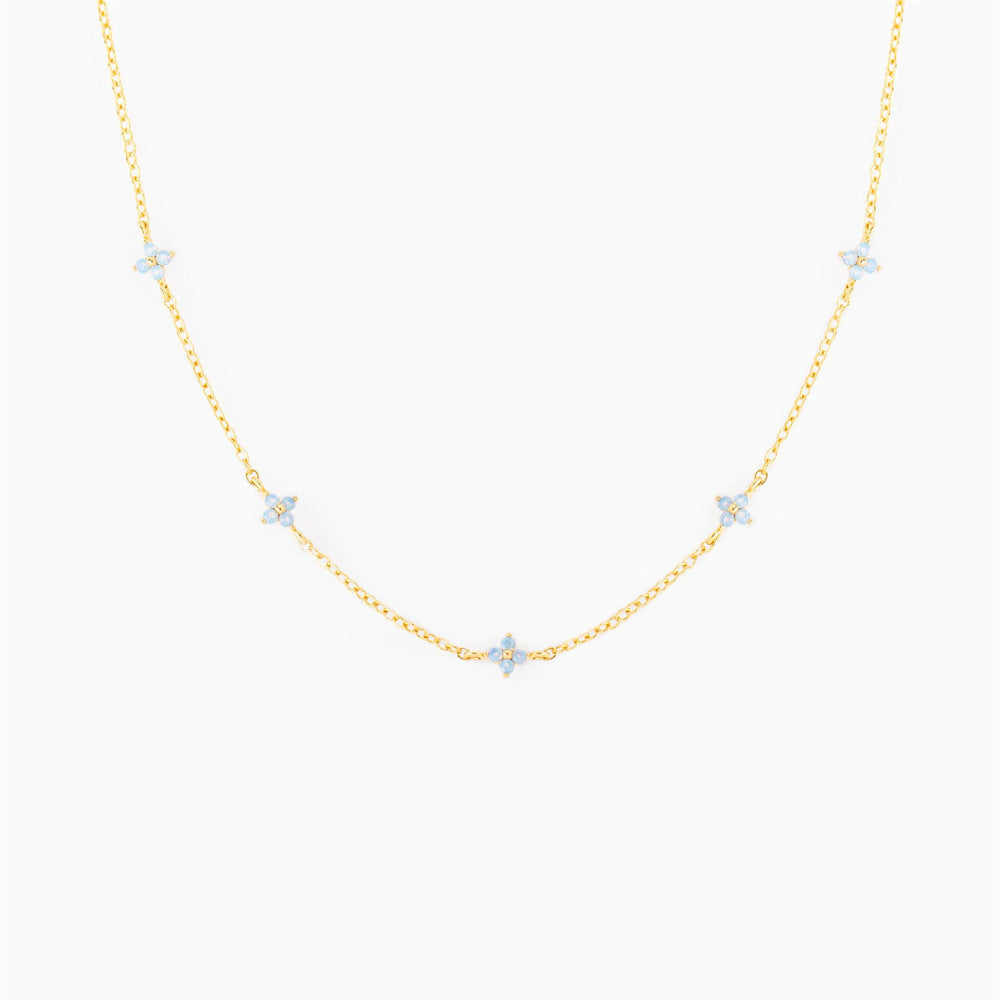 Blue Flower Vacation Necklace - Beach & Summer Travel Jewelry for Women