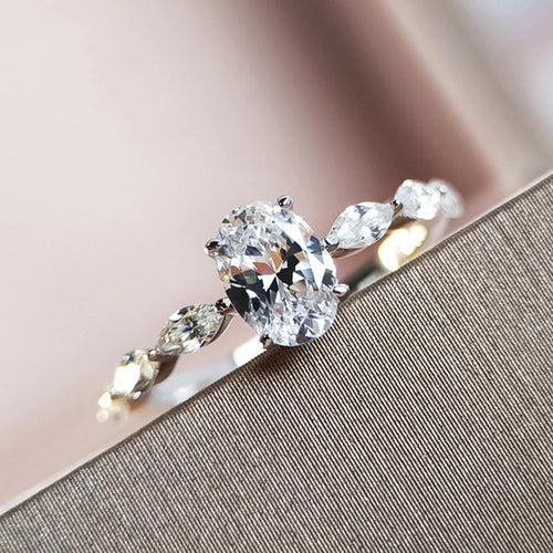 Dainty Women Engagement Rings AAA Cubic Zircon Silver Color Delicate Proposal Ring for Lover High Quality Wedding Jewelry