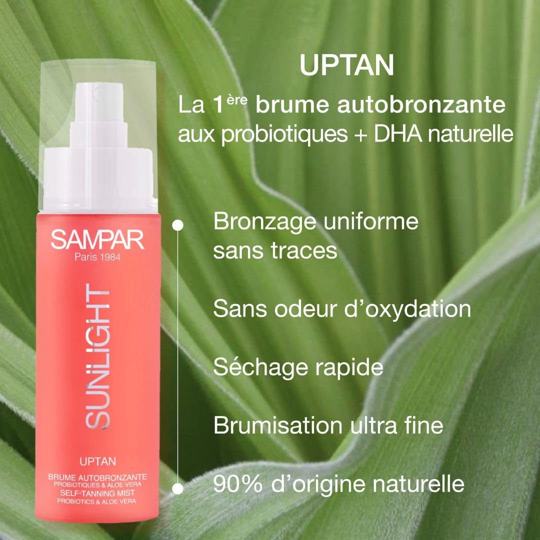 Selbstbräunender Sprühnebel Für Gesicht Mit Probiotika, Pflanzliches DHA & Aloe Vera – Sunlight Uptan  – Natürliche & Leuchtende Bräunung – Streifenfrei – Geruchlos – Für Alle Hauttypen