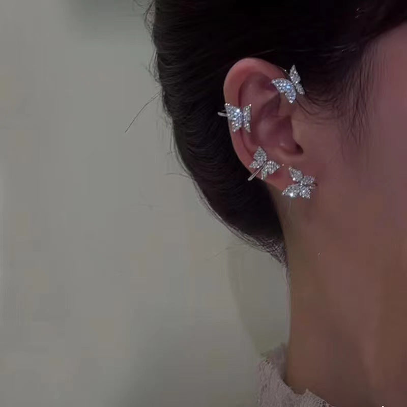 Butterfly Ear Clip & Hook Earrings - Non-Piercing Fashion Jewelry