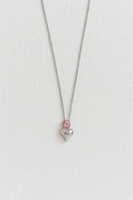 Stainless Steel Pink Stone Heart Necklace for Women
