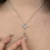Moving Angel Wings Cupid Necklace - Crystal Heart Tassel Jewelry for Women