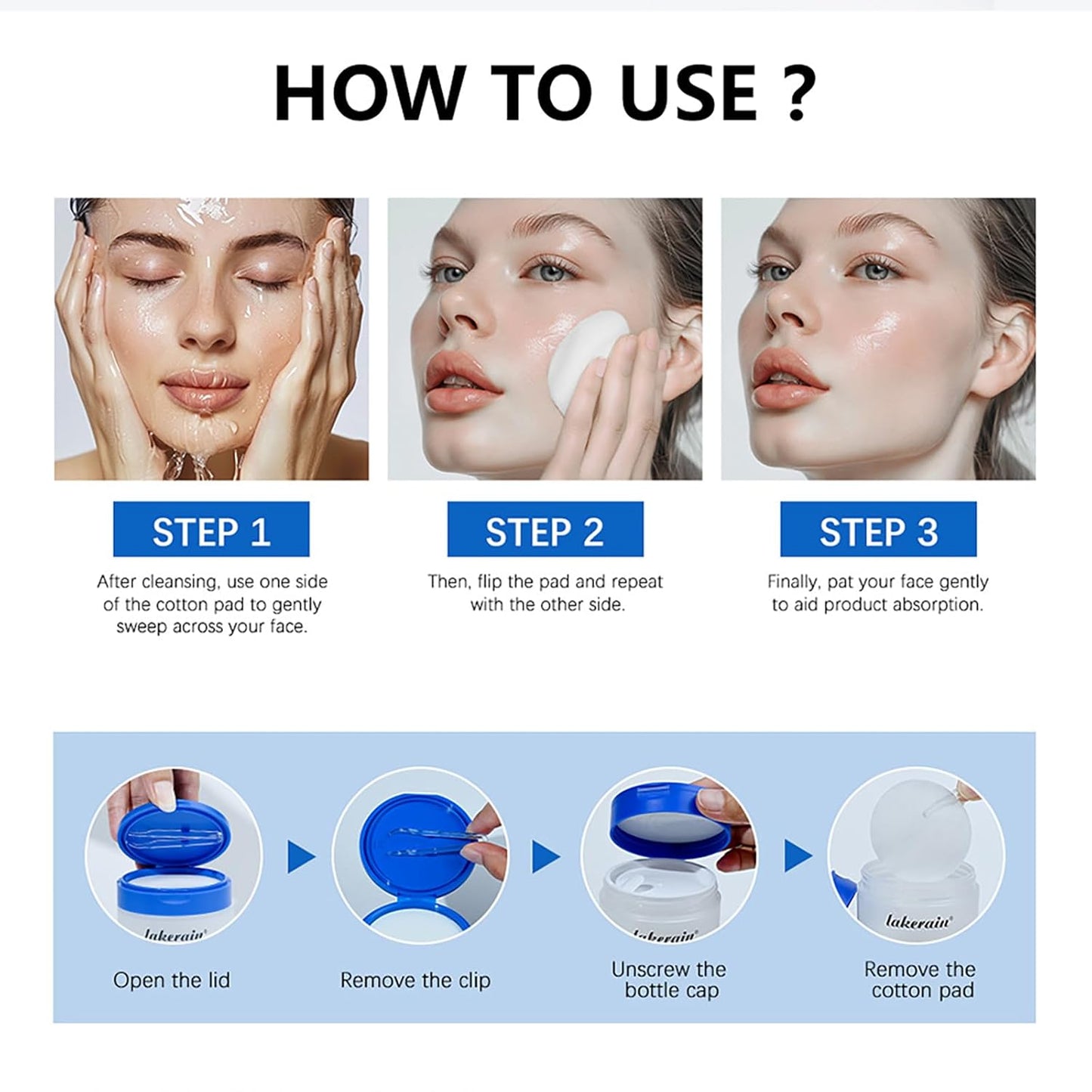 Skincare,Peeling Pads,Shrink Pores Essences Skin Toner Cotton Tablet,Poren Verkleinern,Feuchte Wattepads Mit Peelingeffekt Mit Bha Für Resurfacing Exfoliate Verkleinern Poren