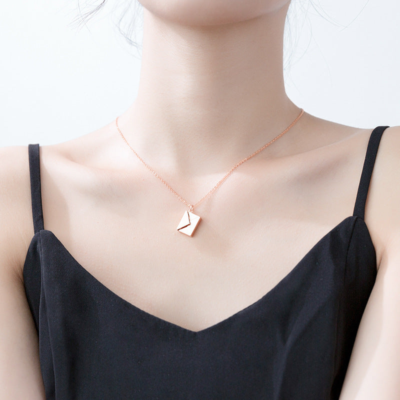 Envelope Secret Message Necklace - Love Letter Pendant Gift for Her