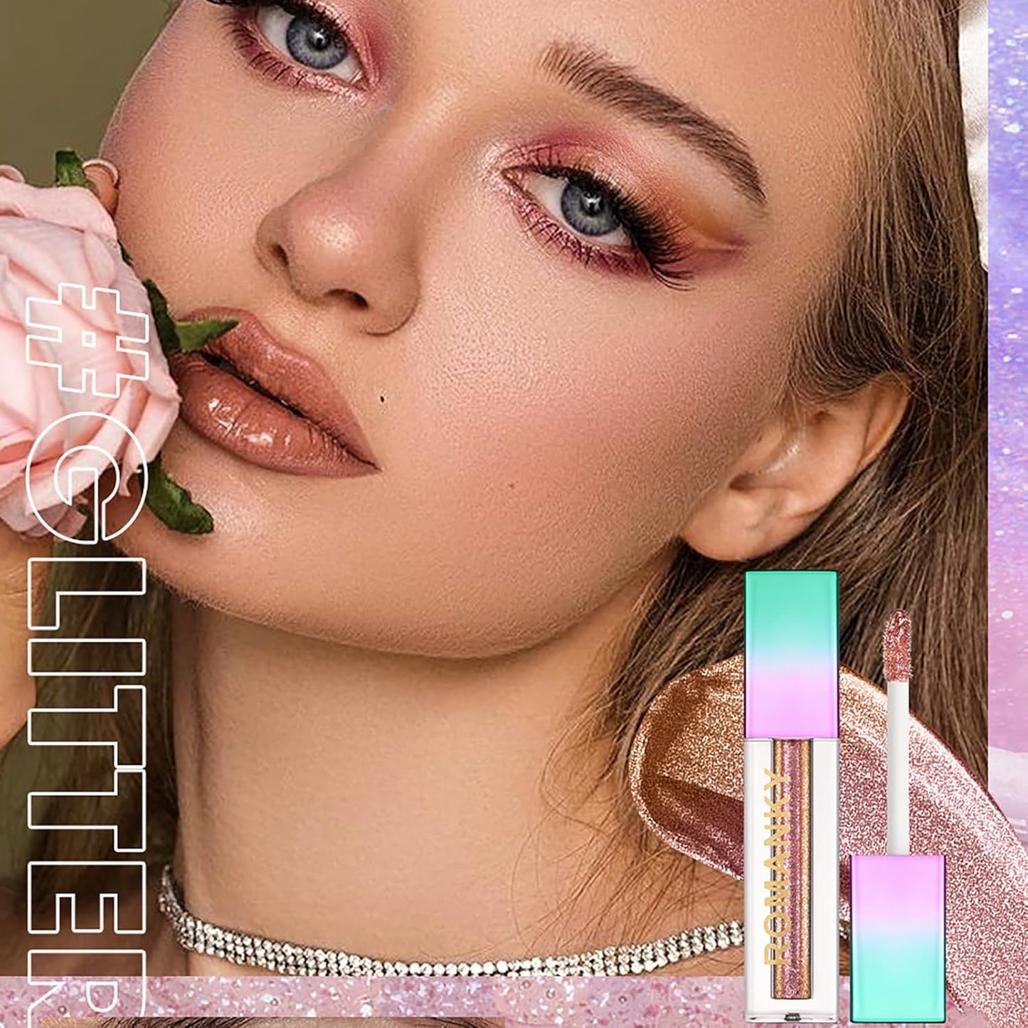 10 Farben Flüssiges Glitter, Lidschatten Make-Up Set, Metallic Matt Schimmer Nude Smoky Eye Make-Up Sieht Wasserdicht Und Langlebig Schnell Trocknend Lidschatten Kosmetik Kit Für Woman Girl