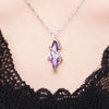 Aesthetic Purple CZ Women'S Necklace Marquise/Square/Water Drop/Flower Pendant Luxury Fashion Female Wedding Jewelry 2021
