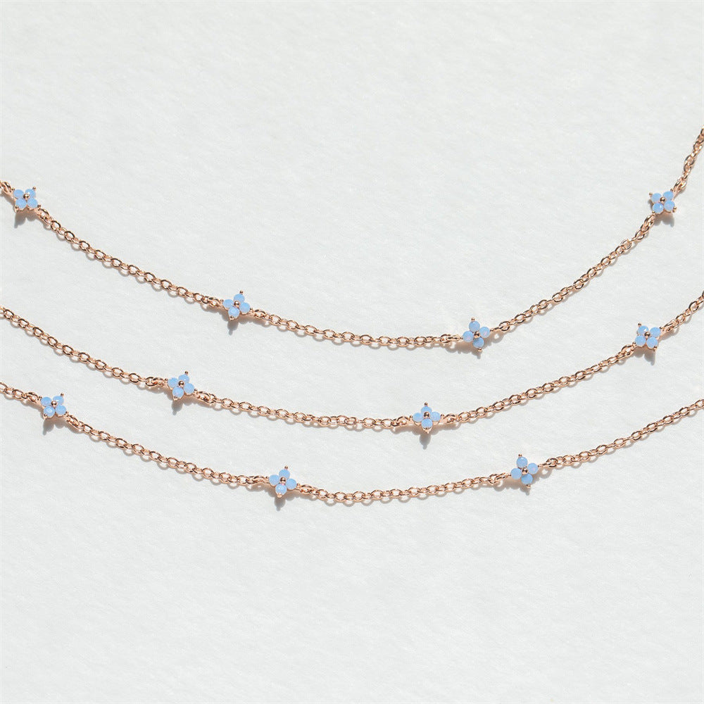 Blue Flower Vacation Necklace - Beach & Summer Travel Jewelry for Women