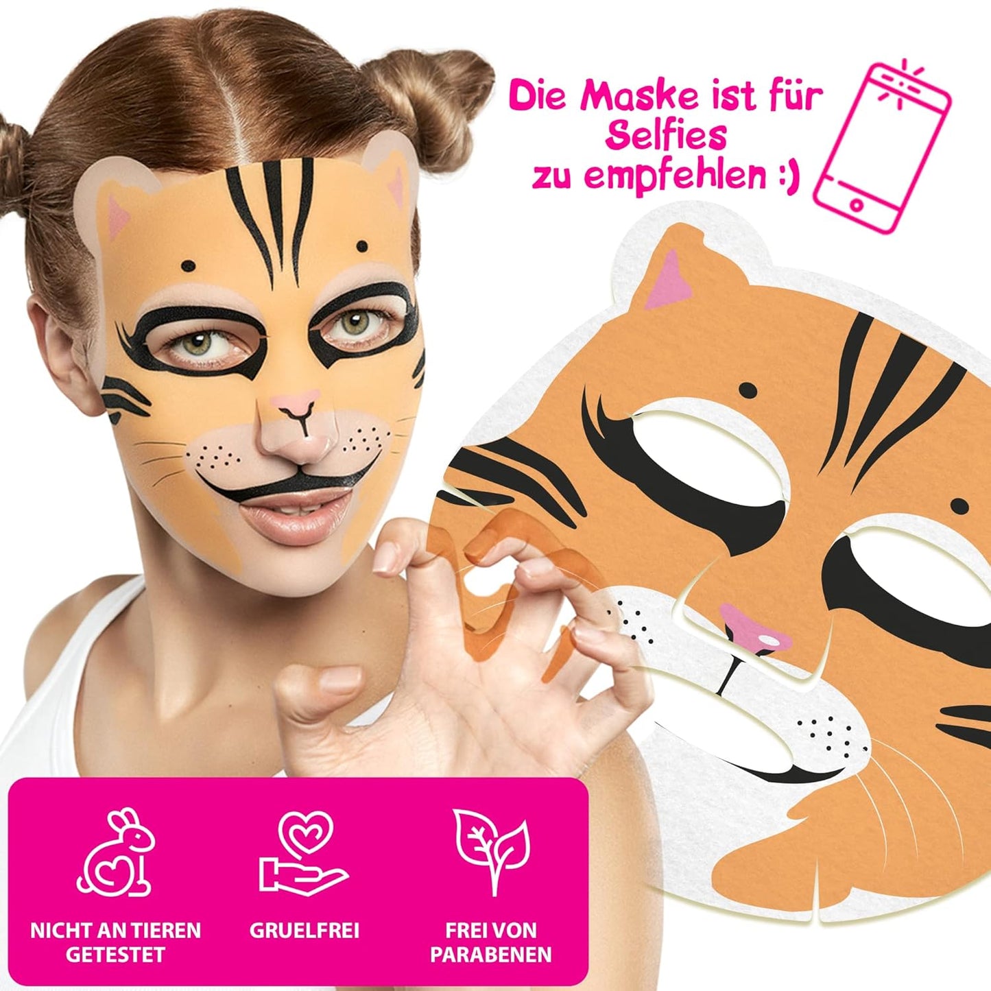 7Days Tuchmasken Gesicht Set Animal Mit Feuchtigkeitsspendend Und Anti-Falten-Wirkung Natürlichen Extrakten Und Vitaminen Beauty Gesichtsmaske Frauen Männer Mädchen Für Korean Skincare 4 Stück