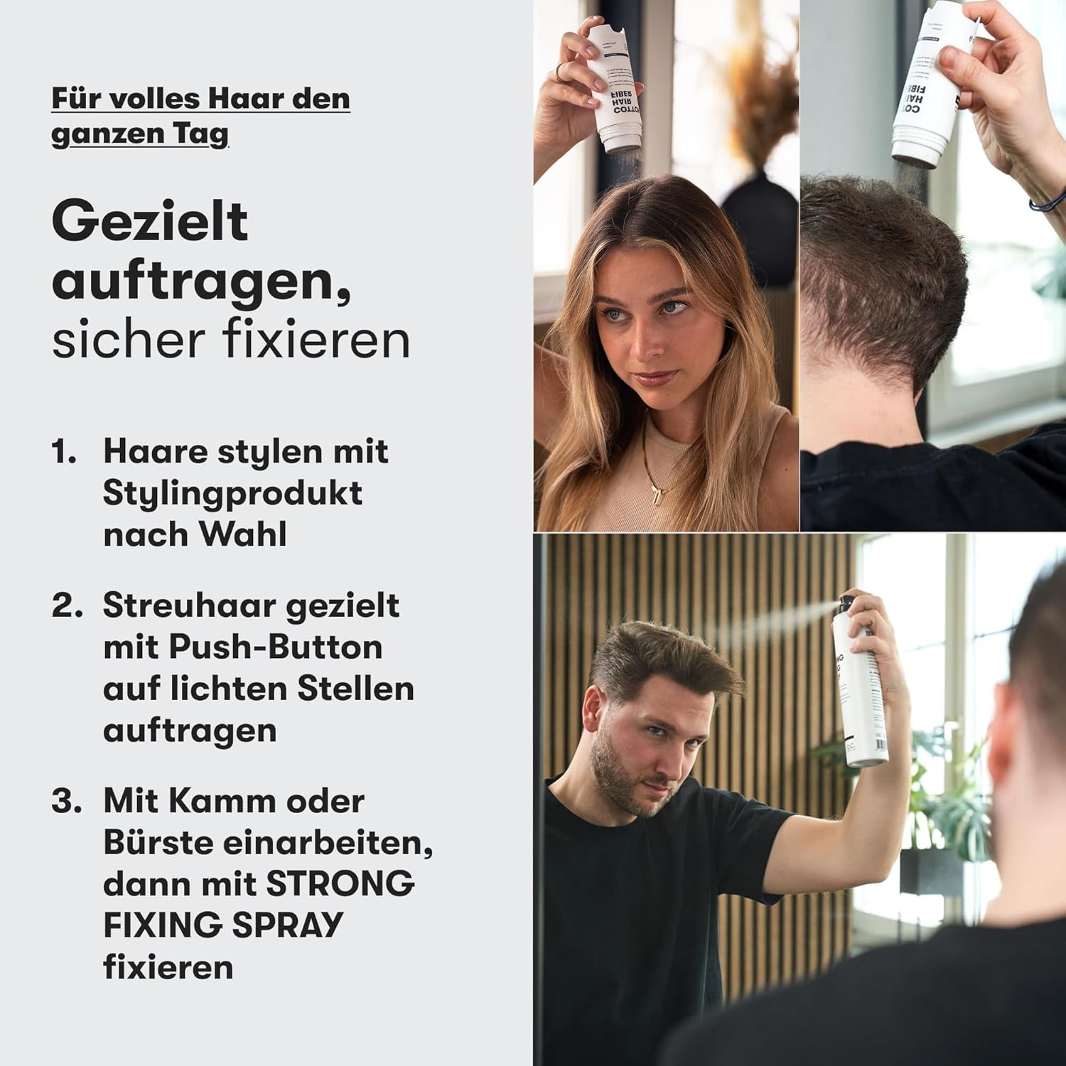 Streuhaar Zur Haarverdichtung - Für Scheitel, Kahle Stellen Am Ober- Und Hinterkopf - Von Führenden Salons Empfohlen - 11 Farben - Widerstandsfähige Streuhaare (Hellblond)