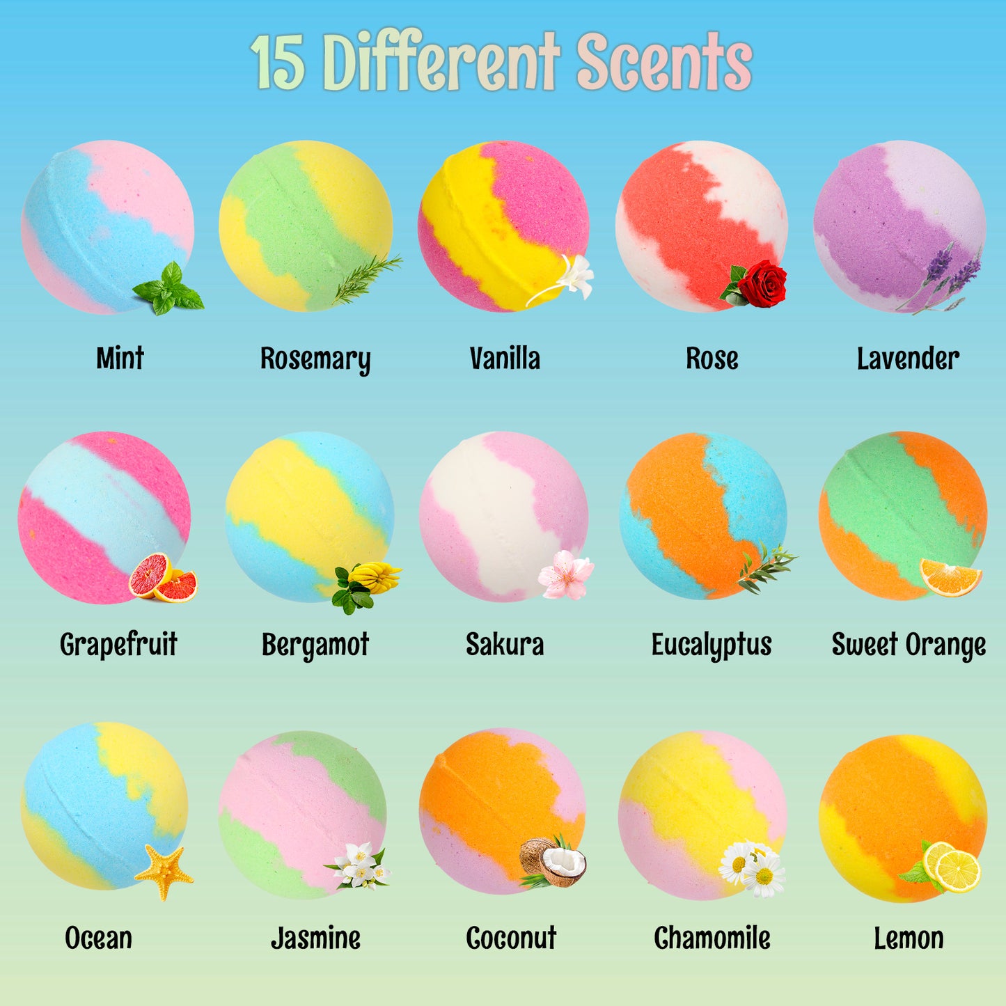 Kids’ Surprise Gift Bath Bombs - Natural Essential Oils & Sea Salt - Skin-Friendly Body Fragrance