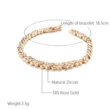Fashion 585 Rose Gold Color Bracelet for Women Luxury Natural Zircon Bride Fine Wedding Daily Fine Jewelry 2022 New