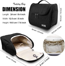 Kulturbeutel Zum Aufhängen, Airlab Kulturtasche Mit Tragegriff Und Haken, Größe: 24 X 19,5 X 12,5Cm, Schwarz