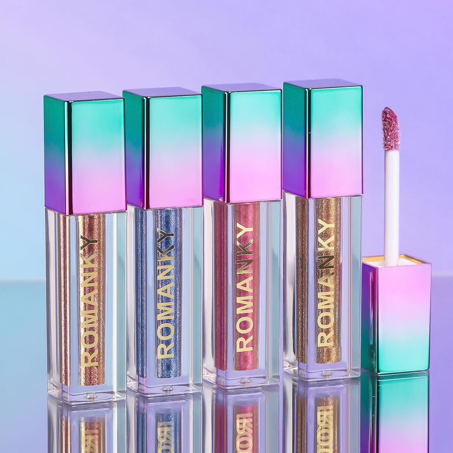 10 Farben Flüssiges Glitter, Lidschatten Make-Up Set, Metallic Matt Schimmer Nude Smoky Eye Make-Up Sieht Wasserdicht Und Langlebig Schnell Trocknend Lidschatten Kosmetik Kit Für Woman Girl