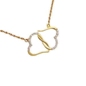 Zircon Double Heart Necklace - Sparkling Rhinestone Love Pendant Gift for Her