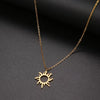 316L Stainless Steel Necklace Plated Ethnic Sun Totem Pendent Necklaces for Charm Women Birthday Party Fashion Jewelry