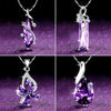 Aesthetic Purple CZ Women'S Necklace Marquise/Square/Water Drop/Flower Pendant Luxury Fashion Female Wedding Jewelry 2021