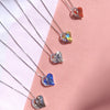 Genuine 925 Sterling Silver Heart Necklace - Geometric Clavicle Chain for Women